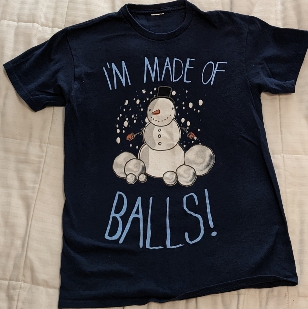 Silly kids winter snowman graphic tee